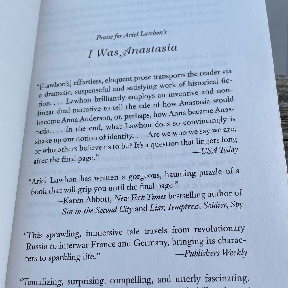 Novel I Was Anastasia by Ariel Lawhon Softcover - Picture 4 of 6